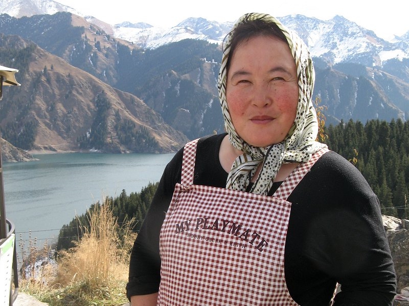 Kazakh hostess at Tianchi
