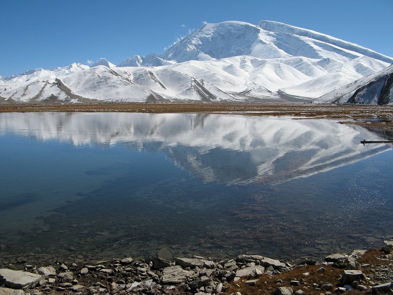 Muztagh Ata reflected in Lake Karakul